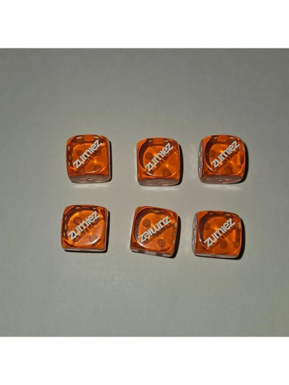 6 Orange White Dice Lot Zumiez Game Replacement Collectible